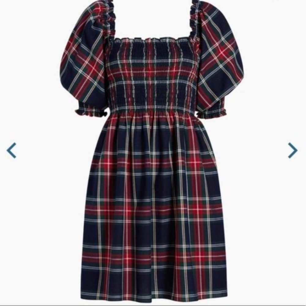 NWT Hill House Home Navy Tartan Athena Nap Dress